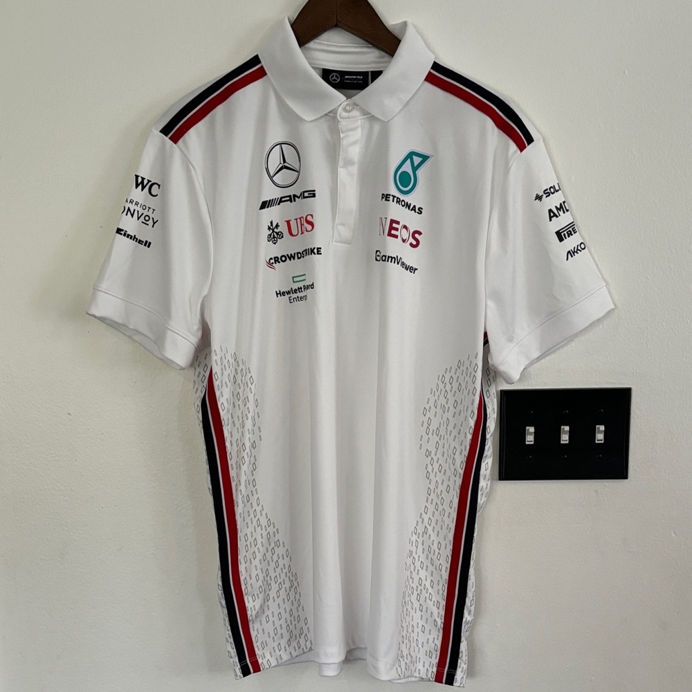 Mercedes AMG Petronas White Polo Shirt